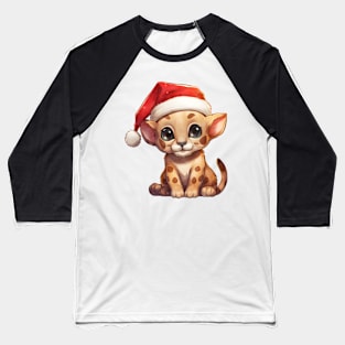 Florida Panther in Santa Hat Baseball T-Shirt